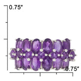 Sterling Silver Semi Mount Ring Setting Oval OV 6x4mm RD 3x3mm 3 Row DHJ